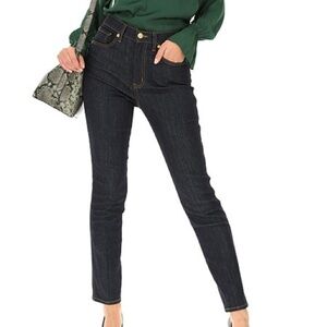 Tory Burch Women 25 Blue Dark Wash Denim Cotton Blend High Rise Skinny Jeans